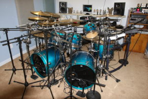 The Drumkit with Mics Set Up